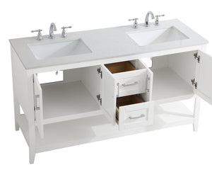 Elegant Lighting - VF16060DWH - Double Bathroom Vanity - aubrey - White