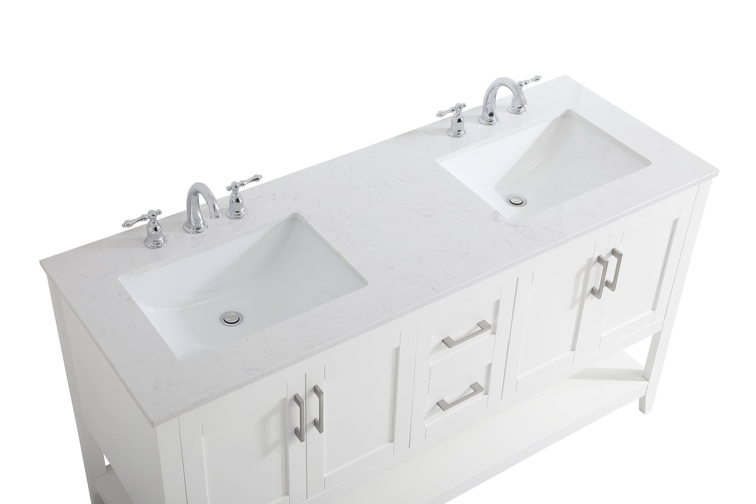 Elegant Lighting - VF16060DWH - Double Bathroom Vanity - aubrey - White