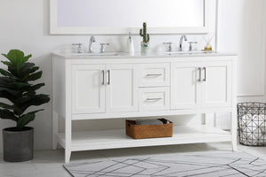 Elegant Lighting - VF16060DWH - Double Bathroom Vanity - aubrey - White