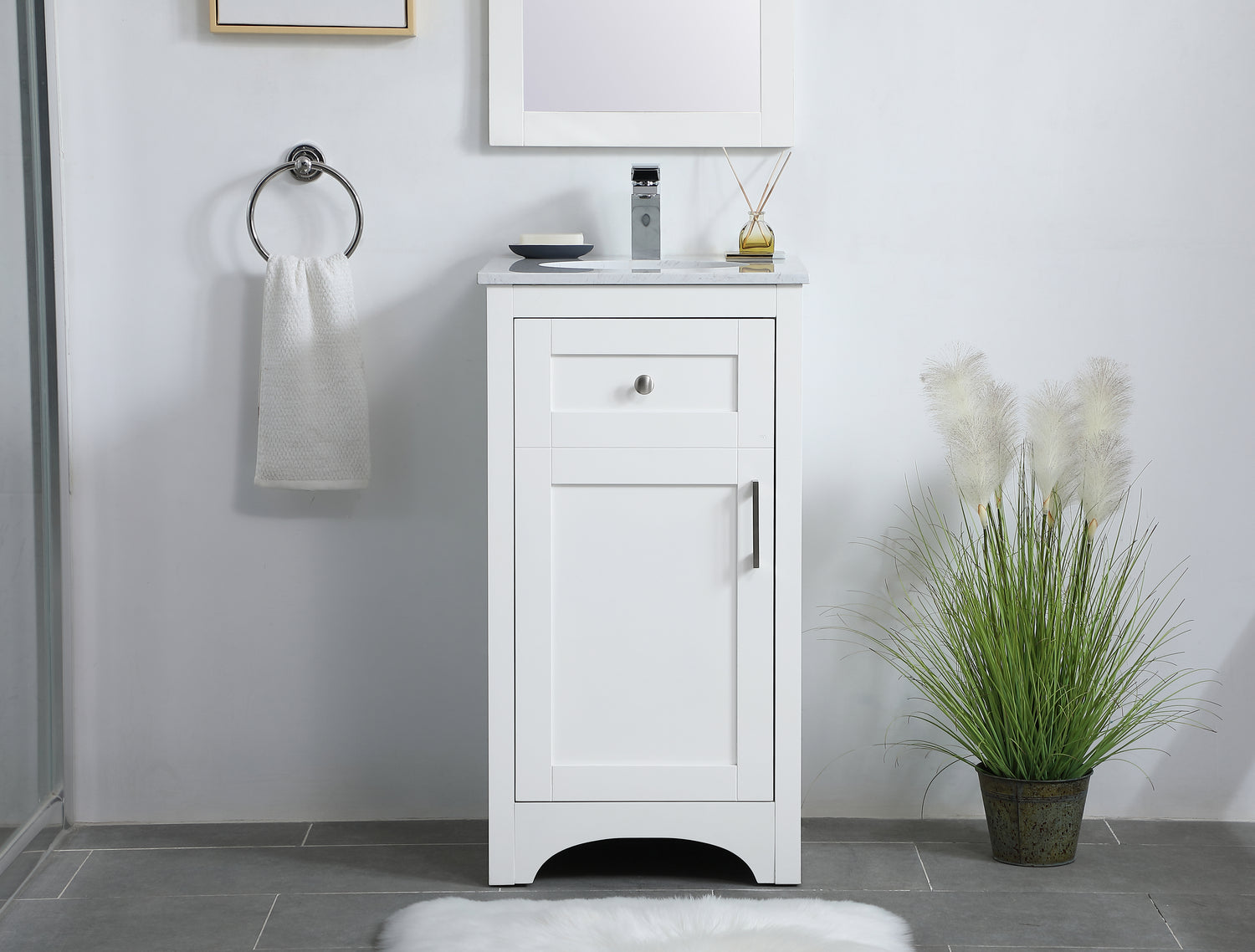 Elegant Lighting - VF17018WH - Single Bathroom Vanity - moore - White