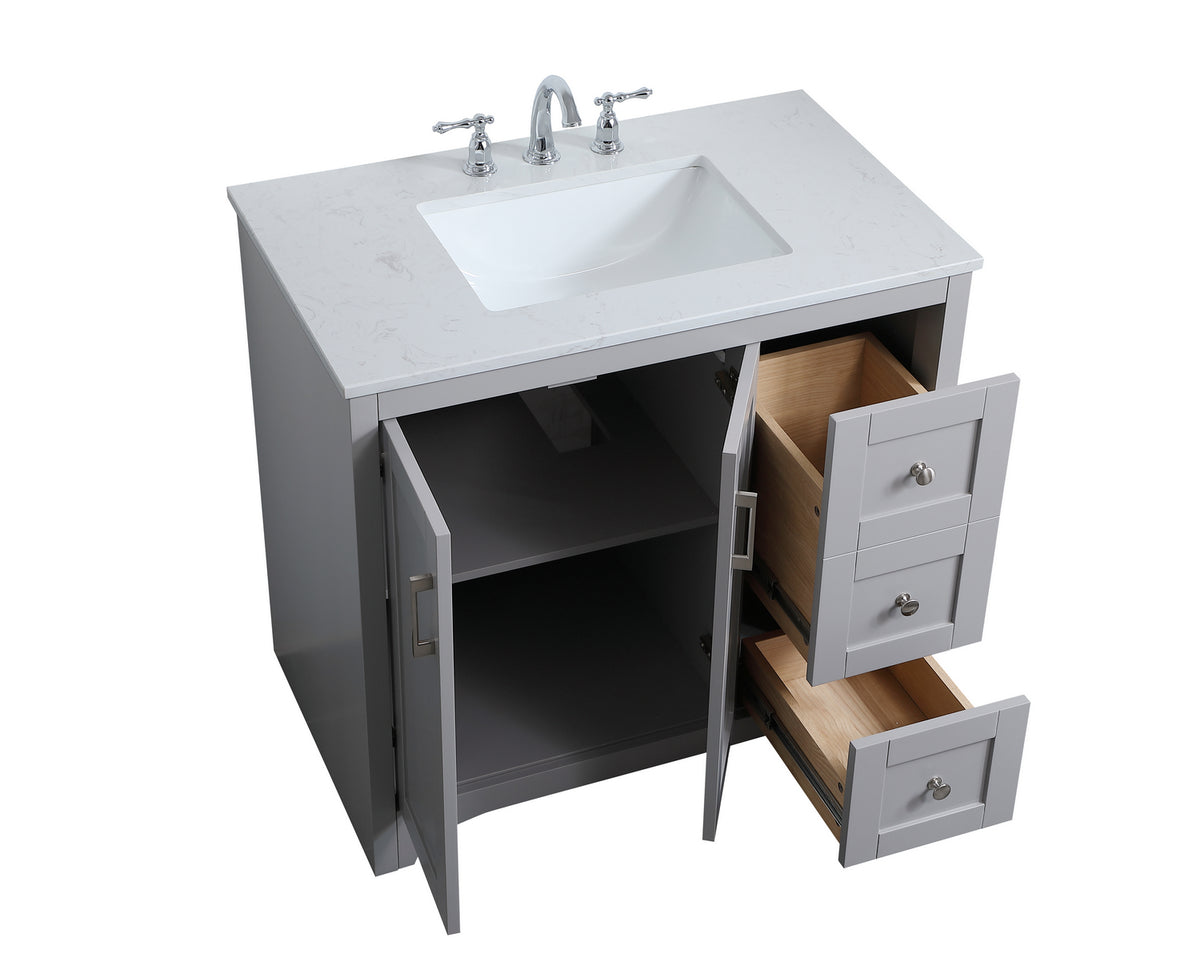 Elegant Lighting - VF17036GR - Single Bathroom Vanity - moore - Grey