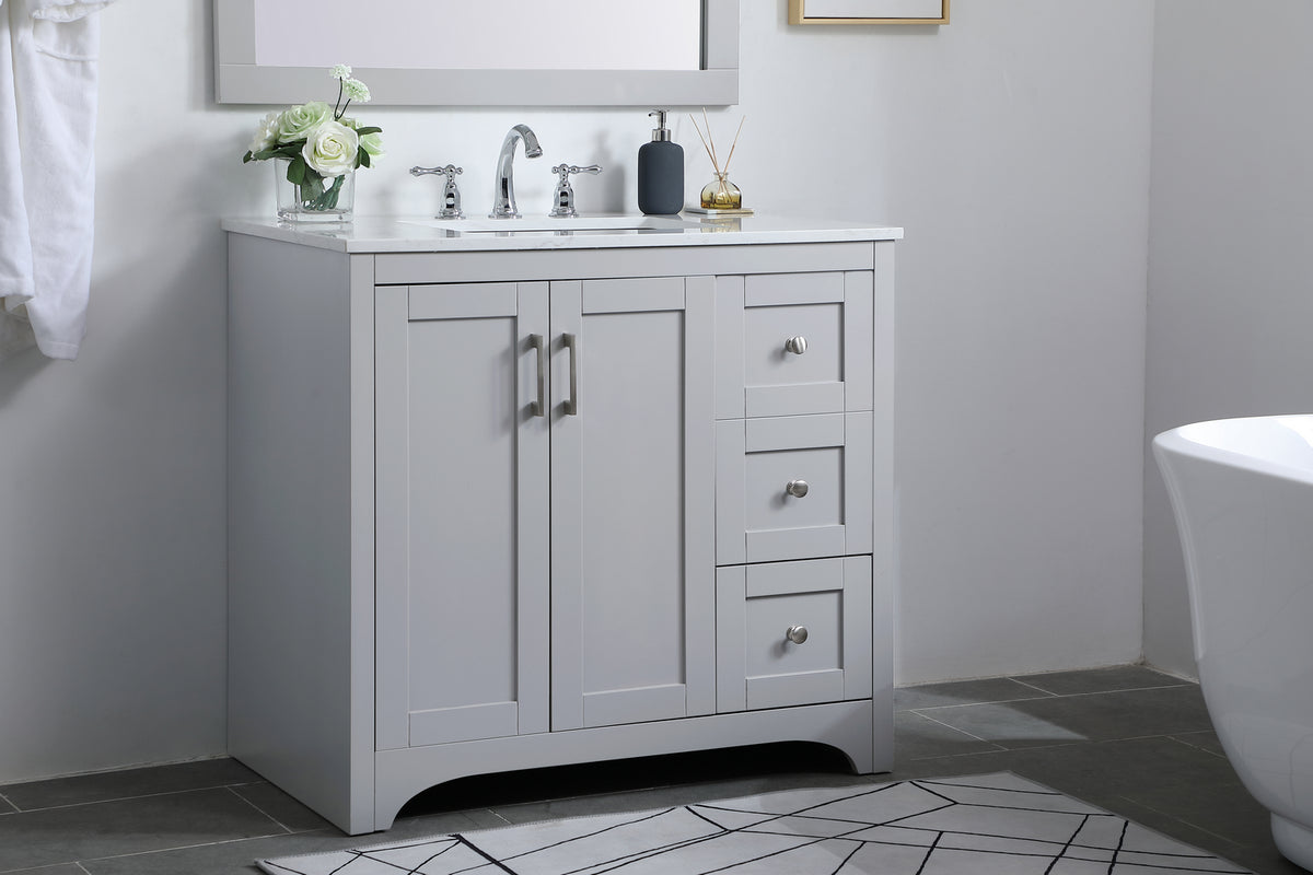 Elegant Lighting - VF17036GR - Single Bathroom Vanity - moore - Grey