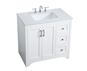 Elegant Lighting - VF17036WH - Single Bathroom Vanity - moore - White