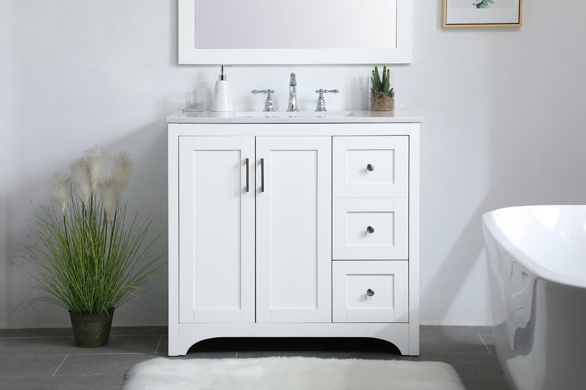 Elegant Lighting - VF17036WH - Single Bathroom Vanity - moore - White