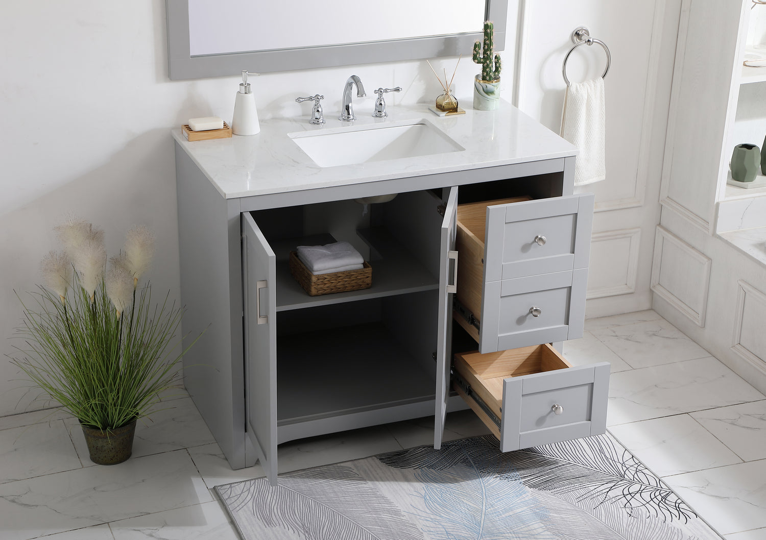 Elegant Lighting - VF17042GR - Single Bathroom Vanity - moore - Grey