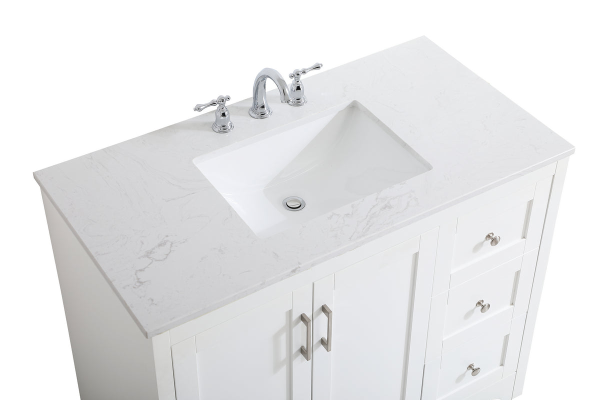 Elegant Lighting - VF17042WH - Single Bathroom Vanity - moore - White