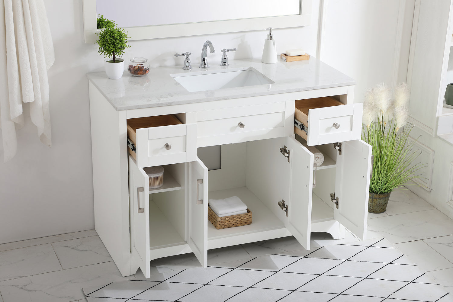 Elegant Lighting - VF17048WH - Single Bathroom Vanity - moore - White