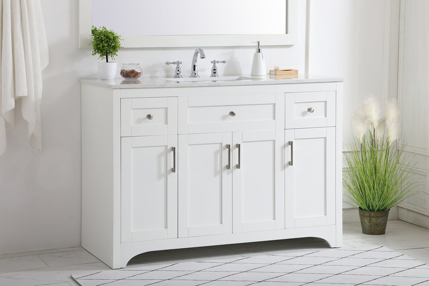 Elegant Lighting - VF17048WH - Single Bathroom Vanity - moore - White