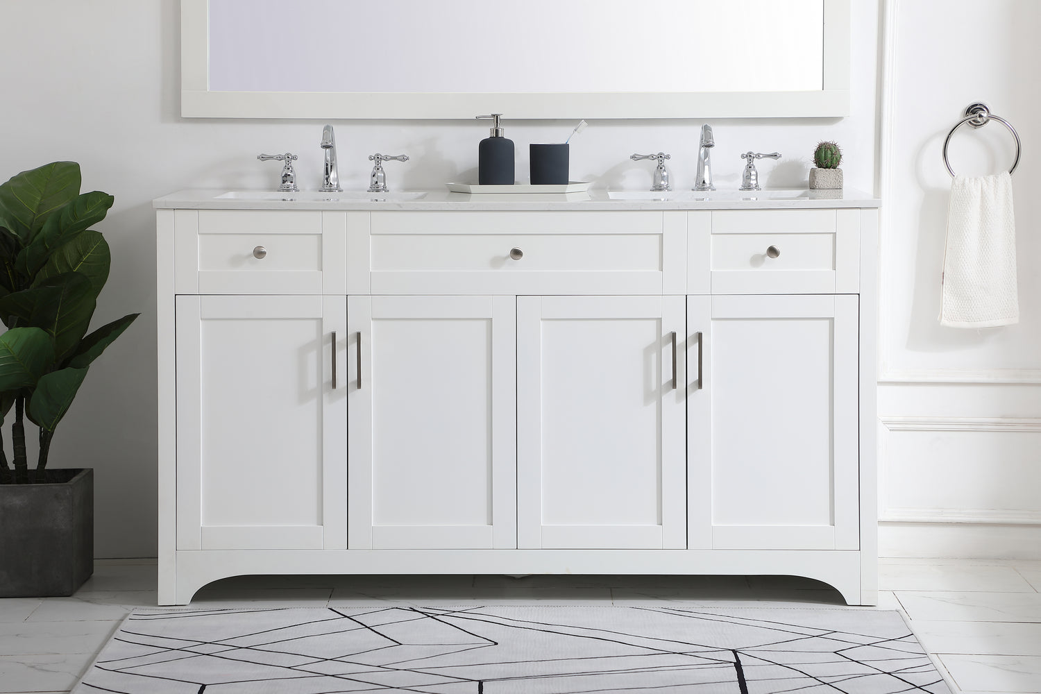 Elegant Lighting - VF17060DWH - Double Bathroom Vanity - moore - White