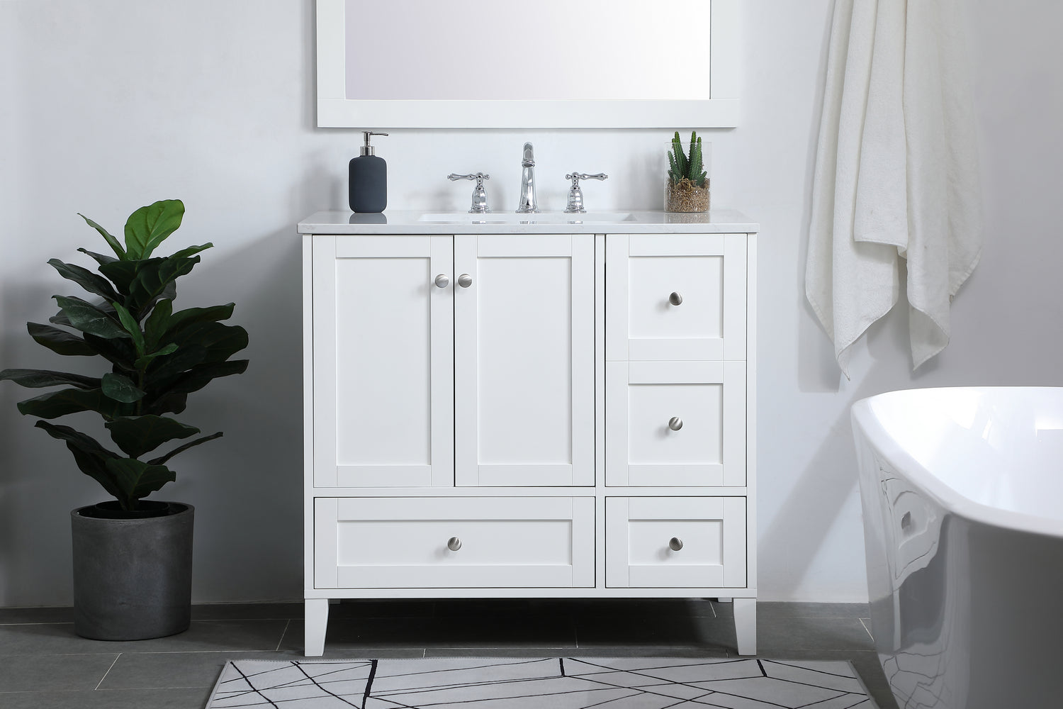 Elegant Lighting - VF18036WH - Single Bathroom Vanity - sommerville - White