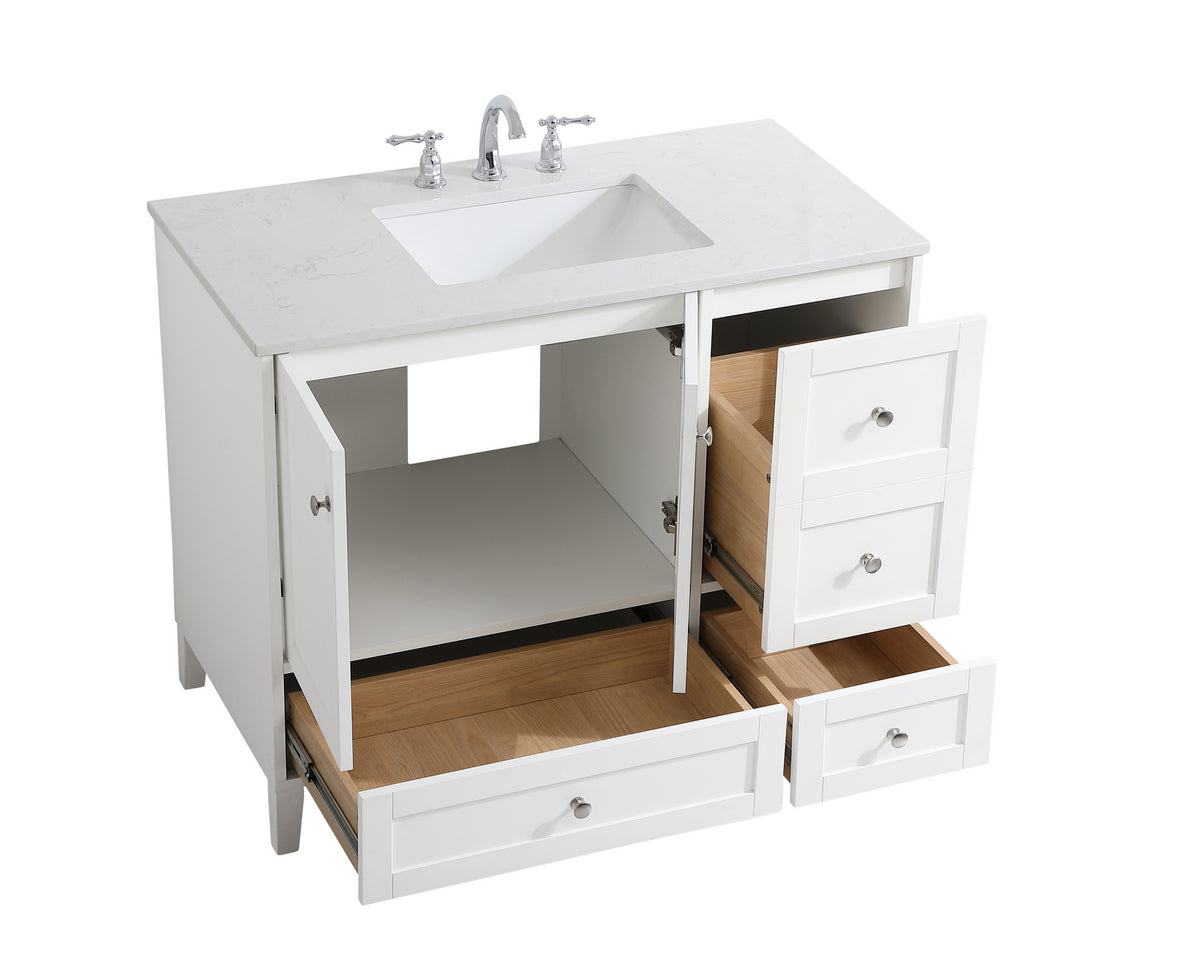 Elegant Lighting - VF18042WH - Single Bathroom Vanity - sommerville - White