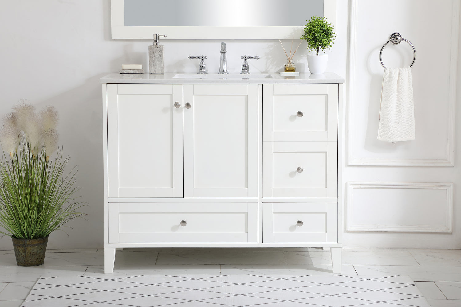 Elegant Lighting - VF18042WH - Single Bathroom Vanity - sommerville - White