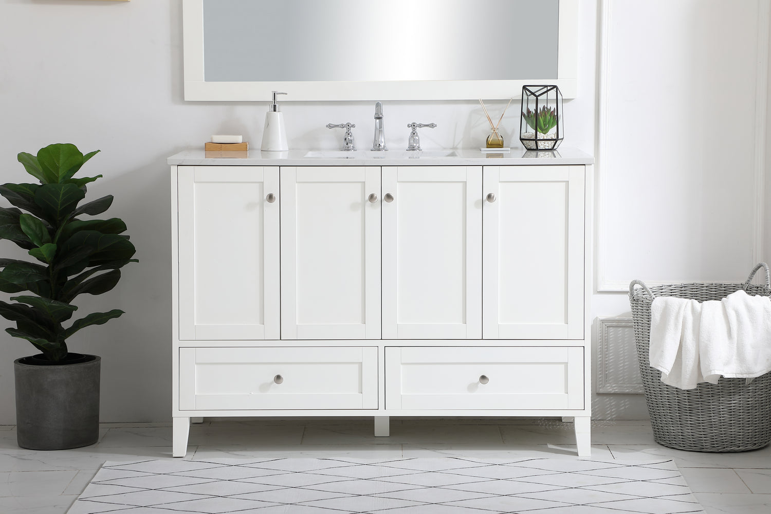 Elegant Lighting - VF18048WH - Single Bathroom Vanity - sommerville - White