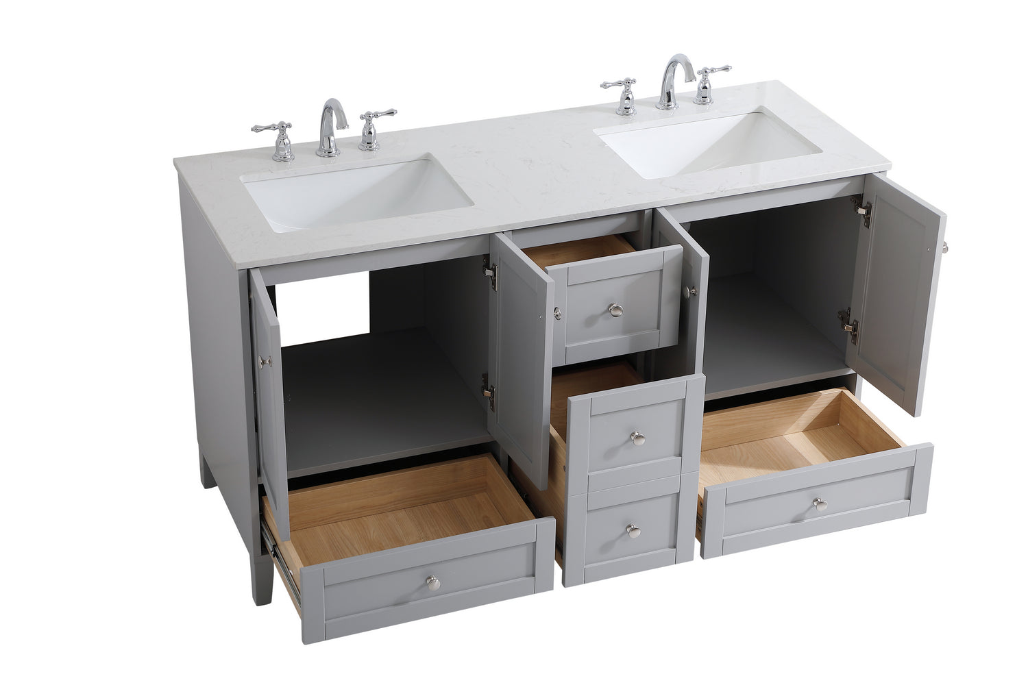 Elegant Lighting - VF18060DGR - Double Bathroom Vanity - sommerville - Grey