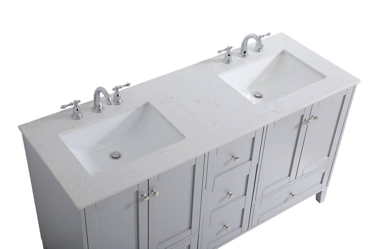 Elegant Lighting - VF18060DGR - Double Bathroom Vanity - sommerville - Grey