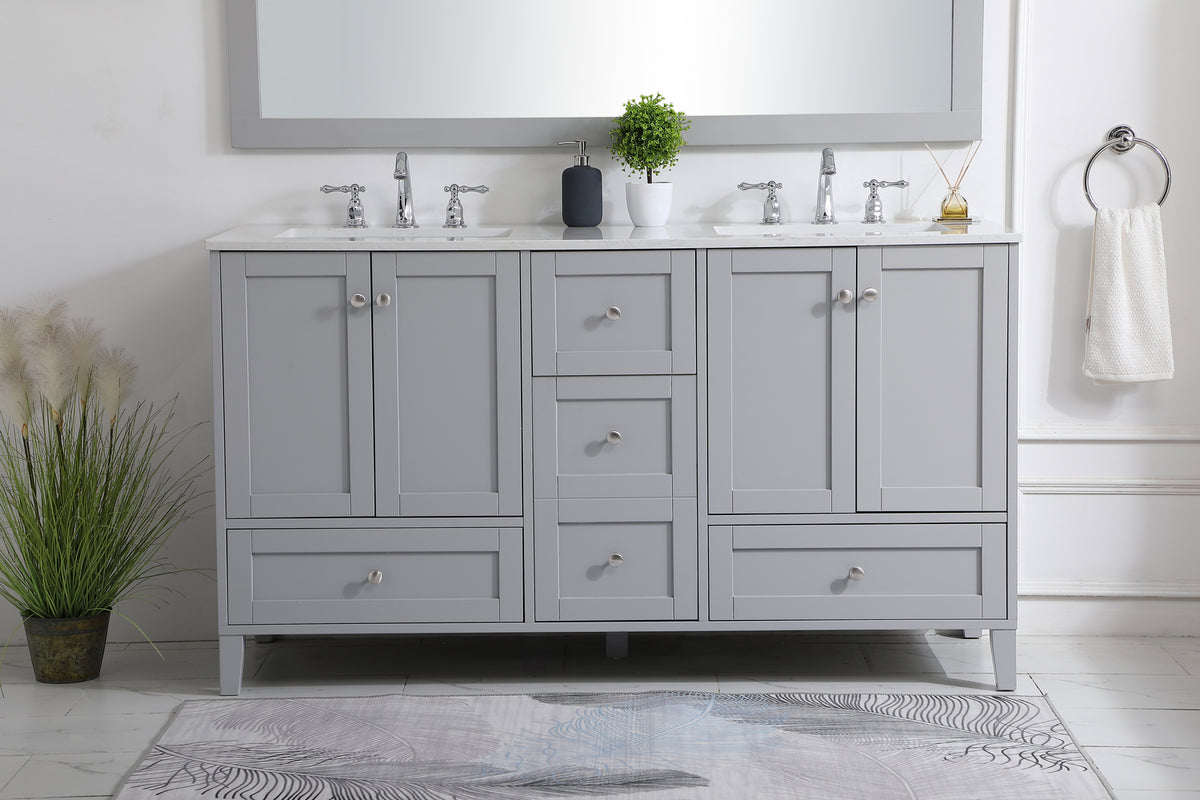 Elegant Lighting - VF18060DGR - Double Bathroom Vanity - sommerville - Grey