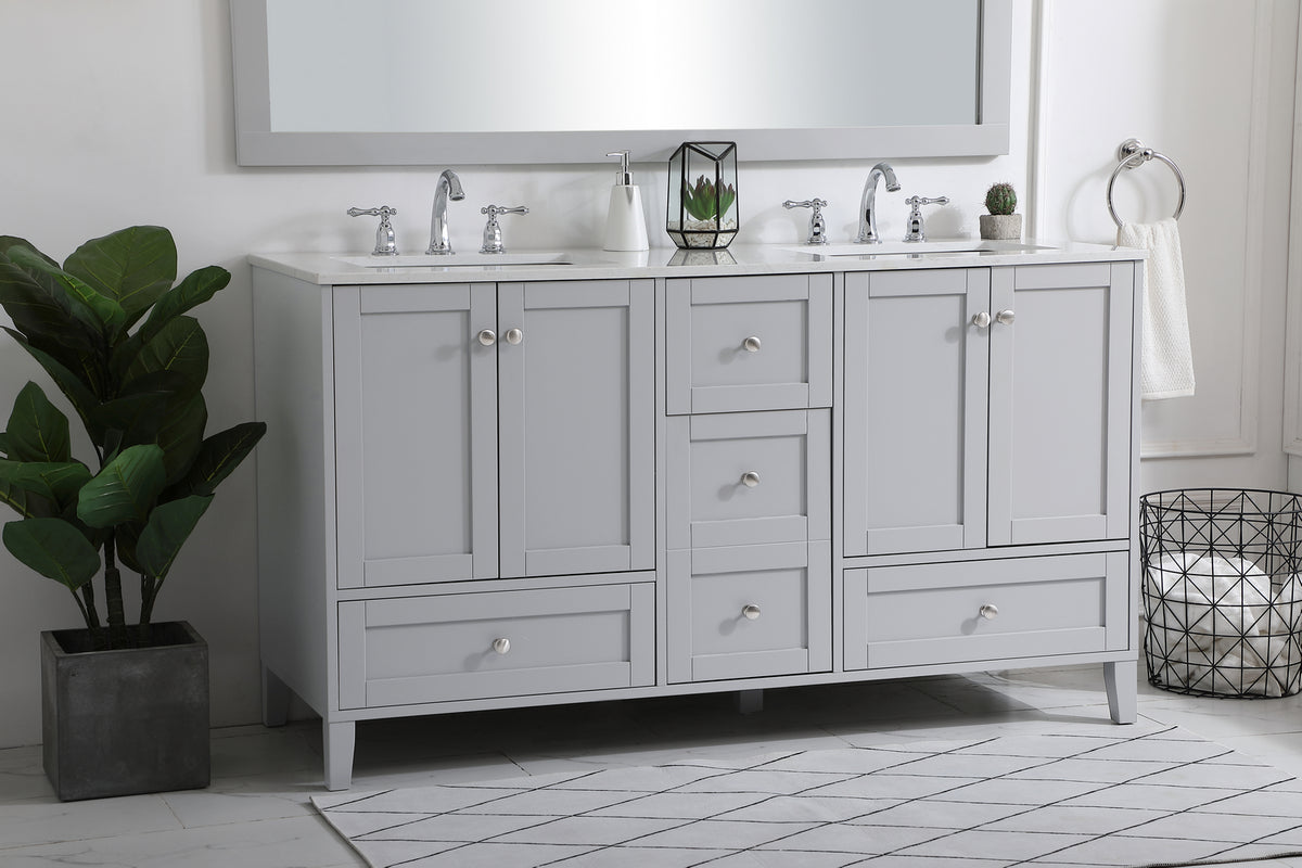 Elegant Lighting - VF18060DGR - Double Bathroom Vanity - sommerville - Grey