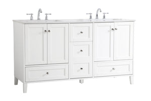 Elegant Lighting - VF18060DWH - Double Bathroom Vanity - sommerville - White