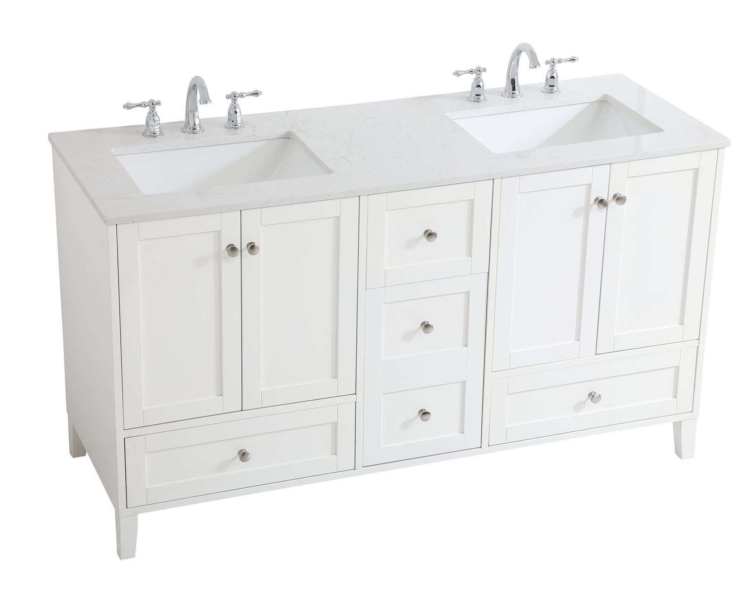 Elegant Lighting - VF18060DWH - Double Bathroom Vanity - sommerville - White