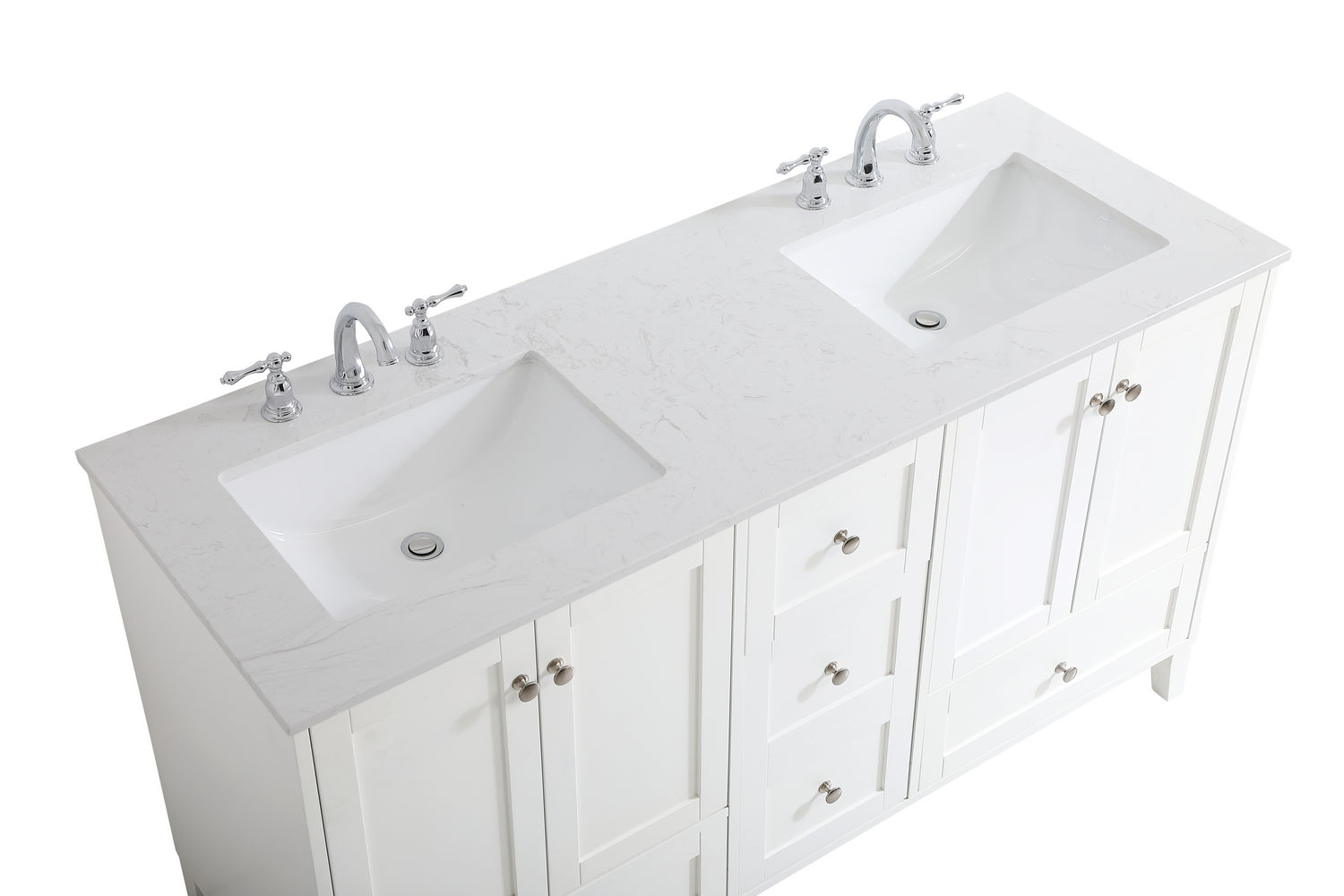 Elegant Lighting - VF18060DWH - Double Bathroom Vanity - sommerville - White