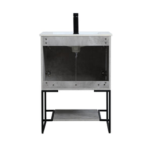 Elegant Lighting - VF42024CG - Single Bathroom Vanity - Gerard - Concrete Grey