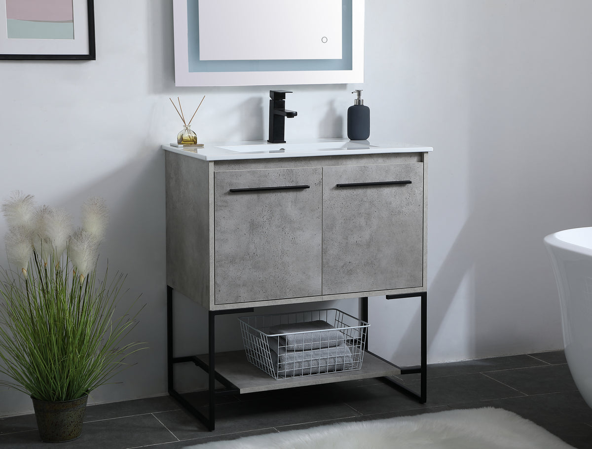 Elegant Lighting - VF42030CG - Single Bathroom Vanity - Gerard - Concrete Grey