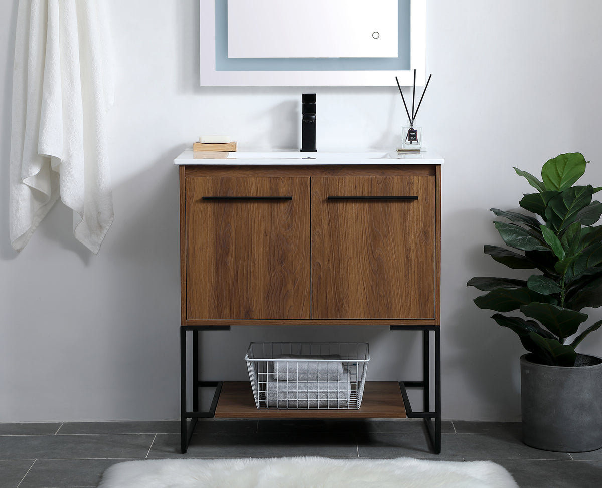 Elegant Lighting - VF42030WB - Single Bathroom Vanity - Gerard - Walnut Brown