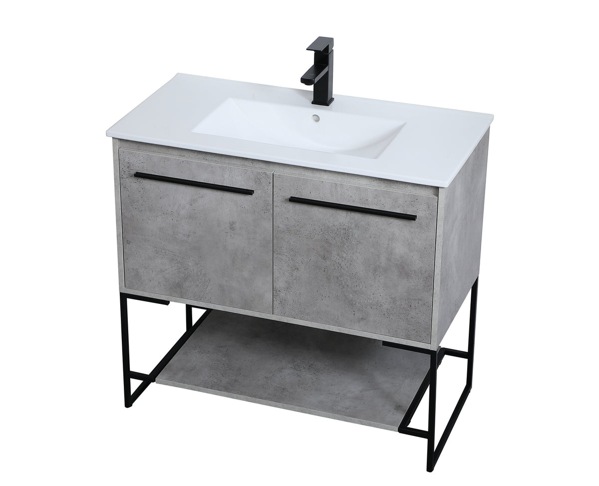 Elegant Lighting - VF42036CG - Single Bathroom Vanity - Gerard - Concrete Grey