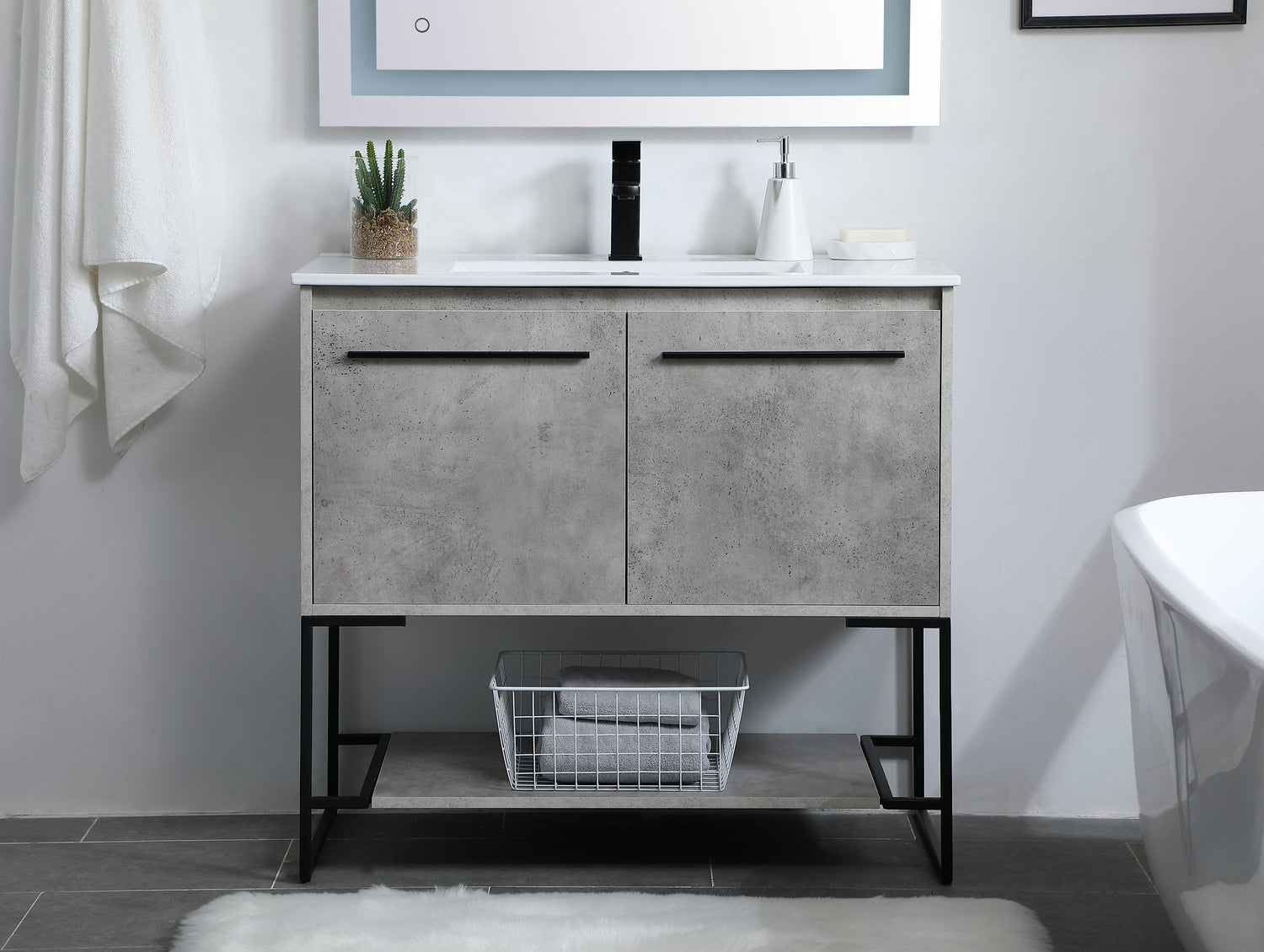 Elegant Lighting - VF42036CG - Single Bathroom Vanity - Gerard - Concrete Grey