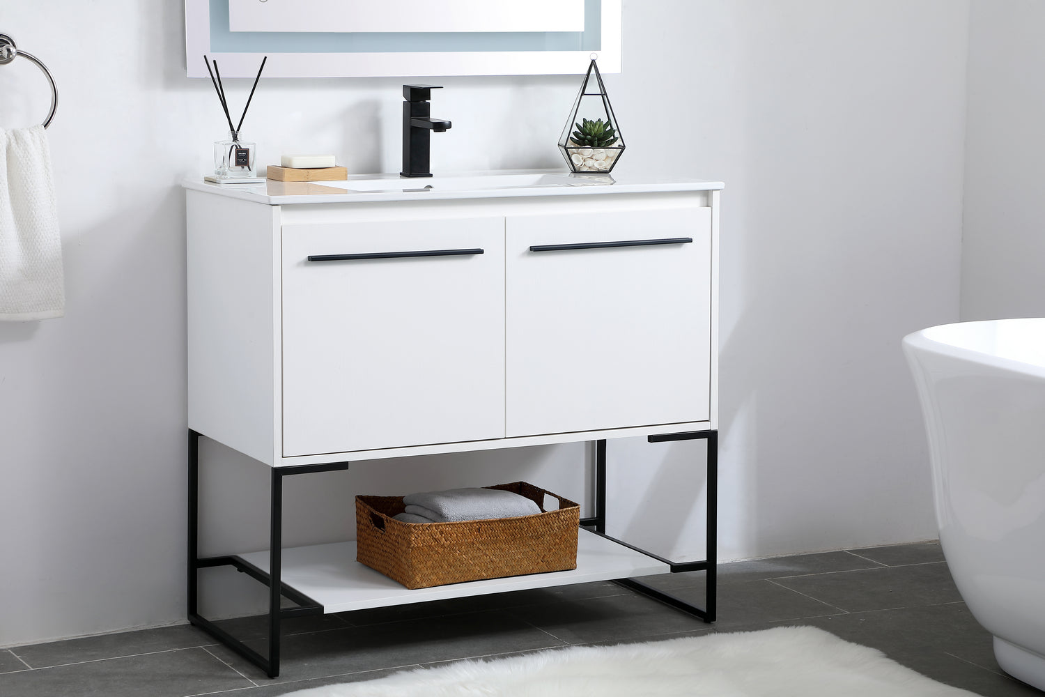 Elegant Lighting - VF42036WH - Single Bathroom Vanity - Gerard - White