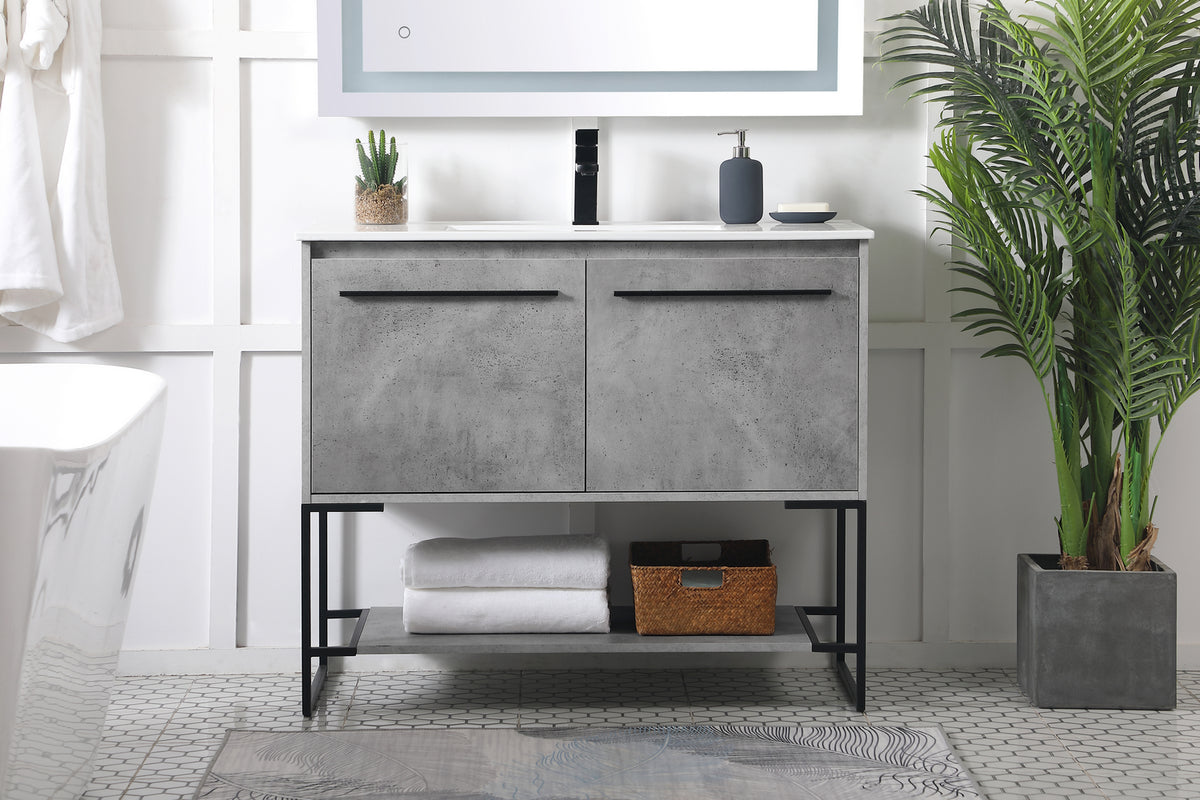 Elegant Lighting - VF42040CG - Single Bathroom Vanity - Gerard - Concrete Grey