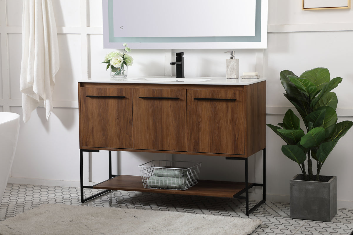 Elegant Lighting - VF42048WB - Single Bathroom Vanity - Gerard - Walnut Brown