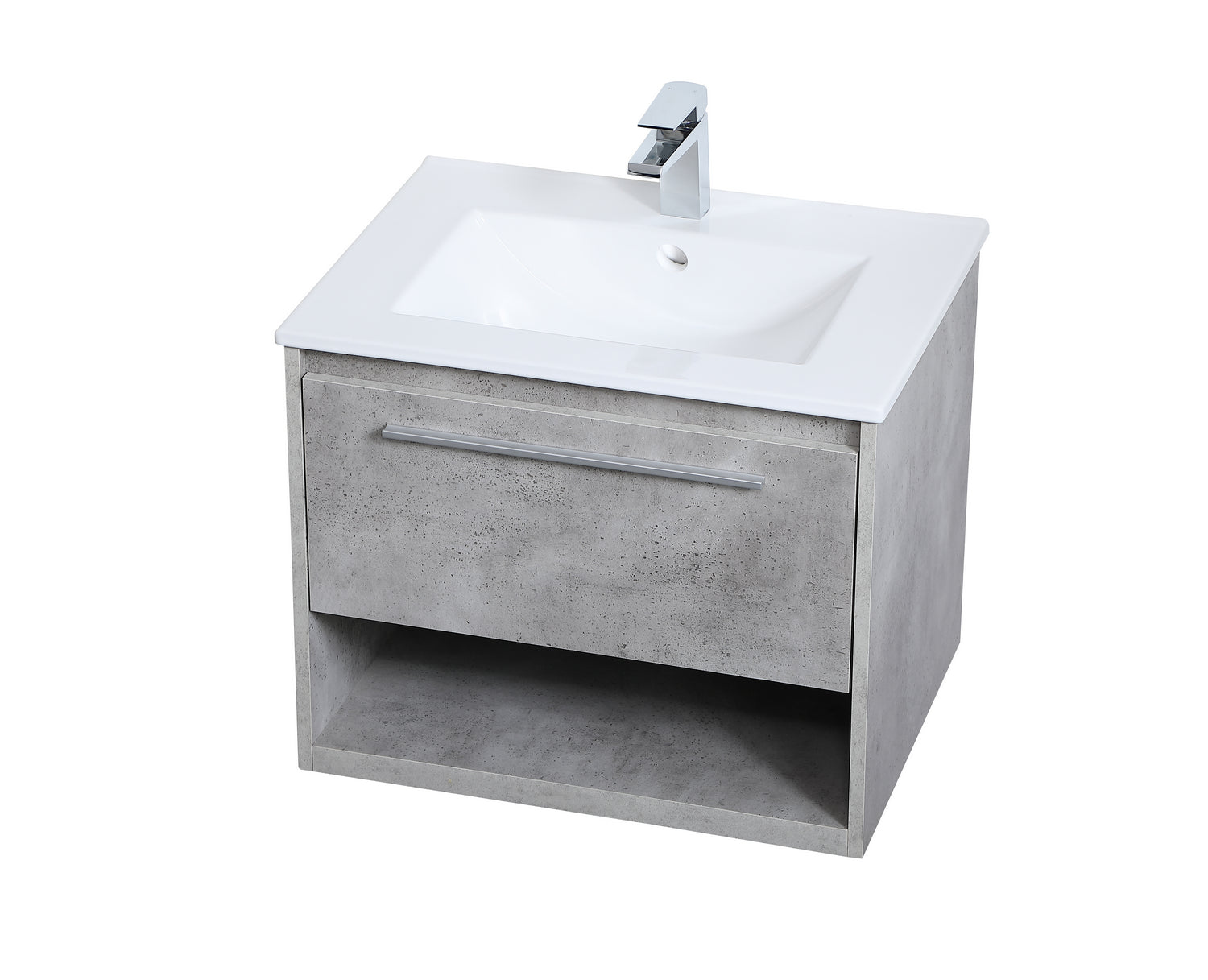 Elegant Lighting - VF43024CG - Single Bathroom Floating Vanity - Kasper - Concrete Grey