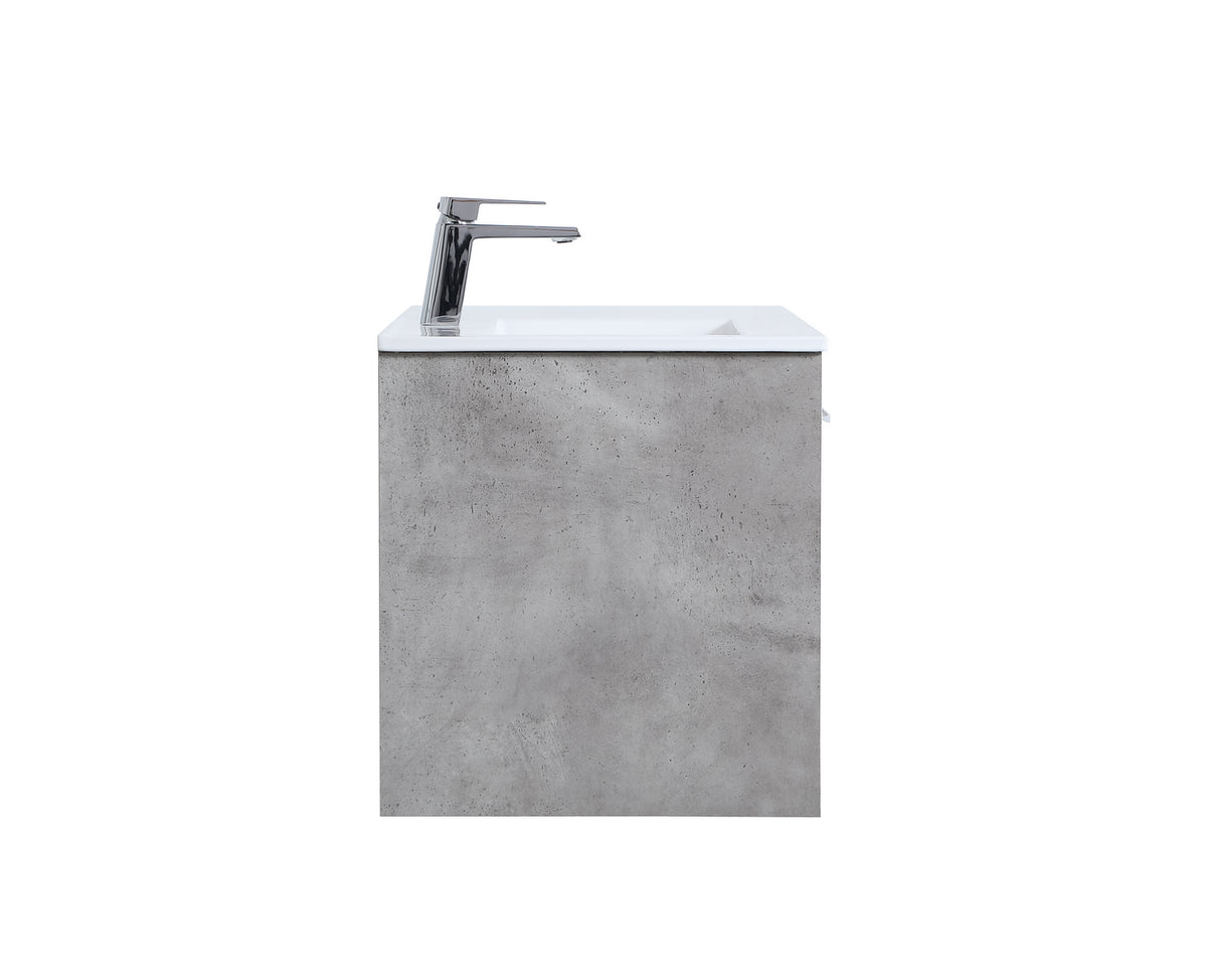 Elegant Lighting - VF43024CG - Single Bathroom Floating Vanity - Kasper - Concrete Grey