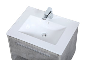 Elegant Lighting - VF43024CG - Single Bathroom Floating Vanity - Kasper - Concrete Grey