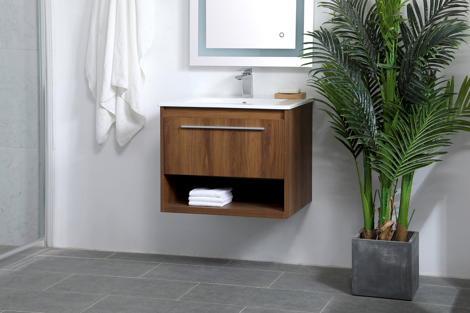 Elegant Lighting - VF43024WB - Single Bathroom Floating Vanity - Kasper - Walnut Brown