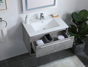 Elegant Lighting - VF43030CG - Single Bathroom Floating Vanity - Kasper - Concrete Grey