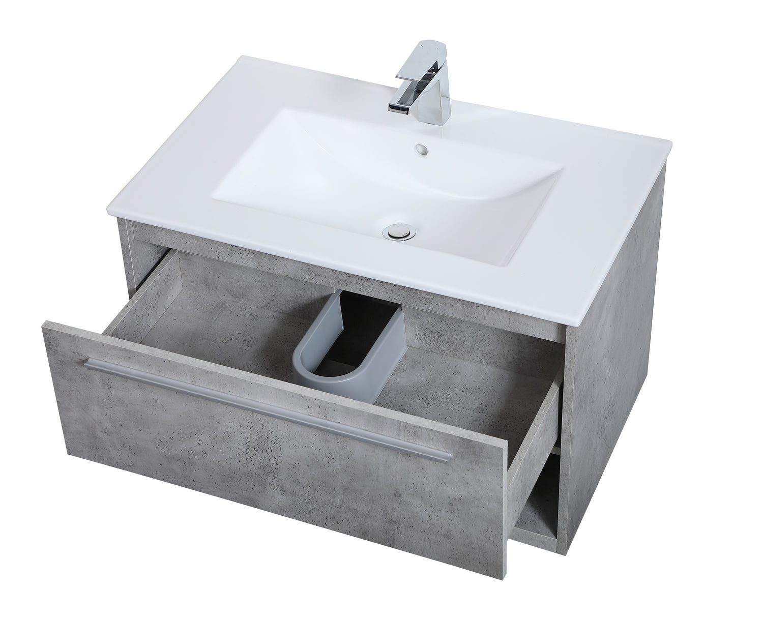 Elegant Lighting - VF43030CG - Single Bathroom Floating Vanity - Kasper - Concrete Grey