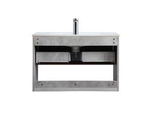 Elegant Lighting - VF43030CG - Single Bathroom Floating Vanity - Kasper - Concrete Grey