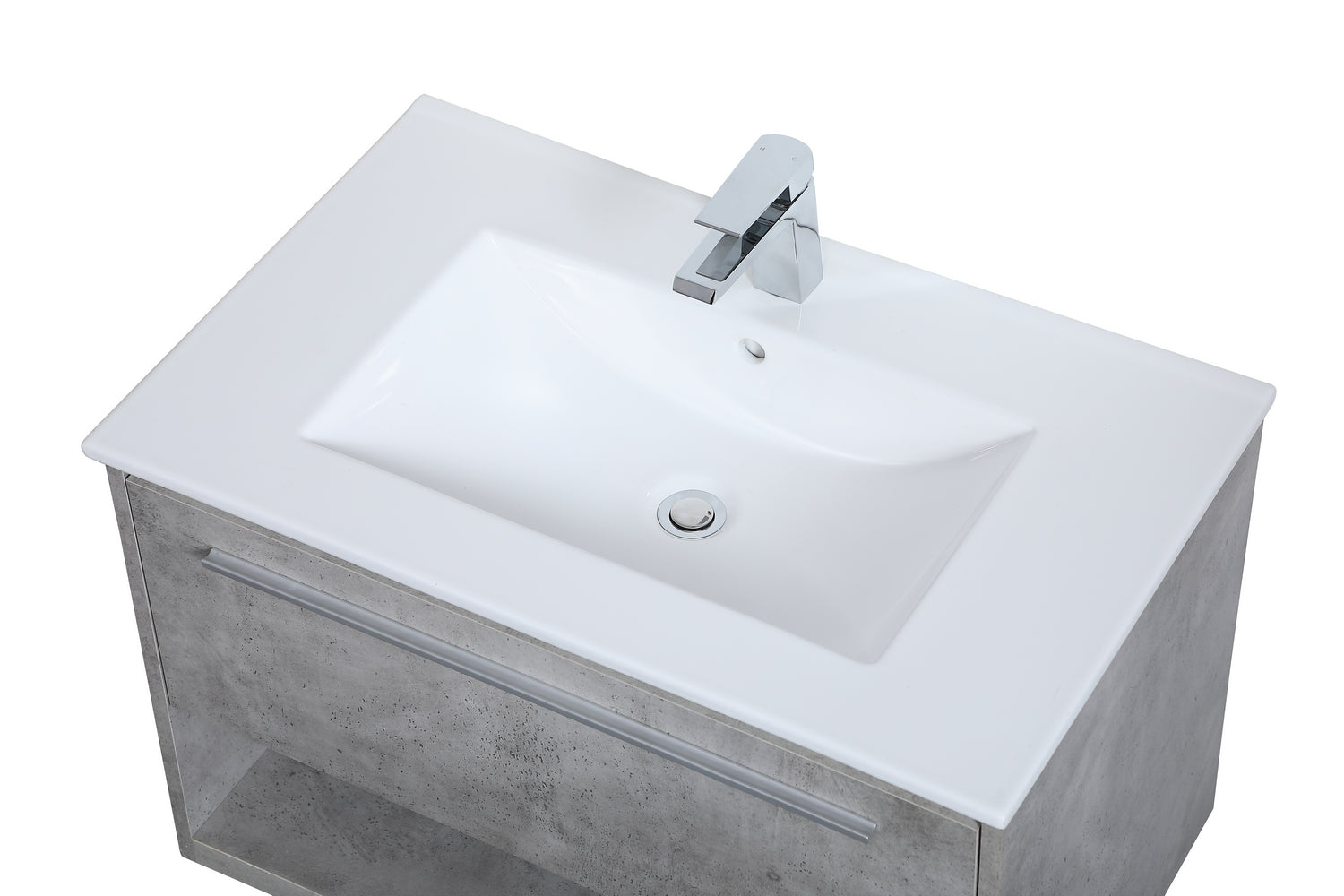 Elegant Lighting - VF43030CG - Single Bathroom Floating Vanity - Kasper - Concrete Grey