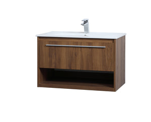 Elegant Lighting - VF43030WB - Single Bathroom Floating Vanity - Kasper - Walnut Brown