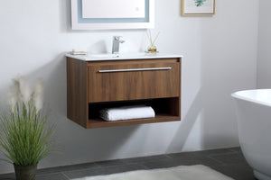 Elegant Lighting - VF43030WB - Single Bathroom Floating Vanity - Kasper - Walnut Brown