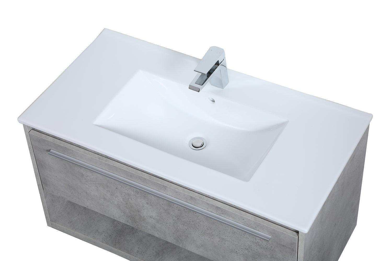 Elegant Lighting - VF43036CG - Single Bathroom Floating Vanity - Kasper - Concrete Grey