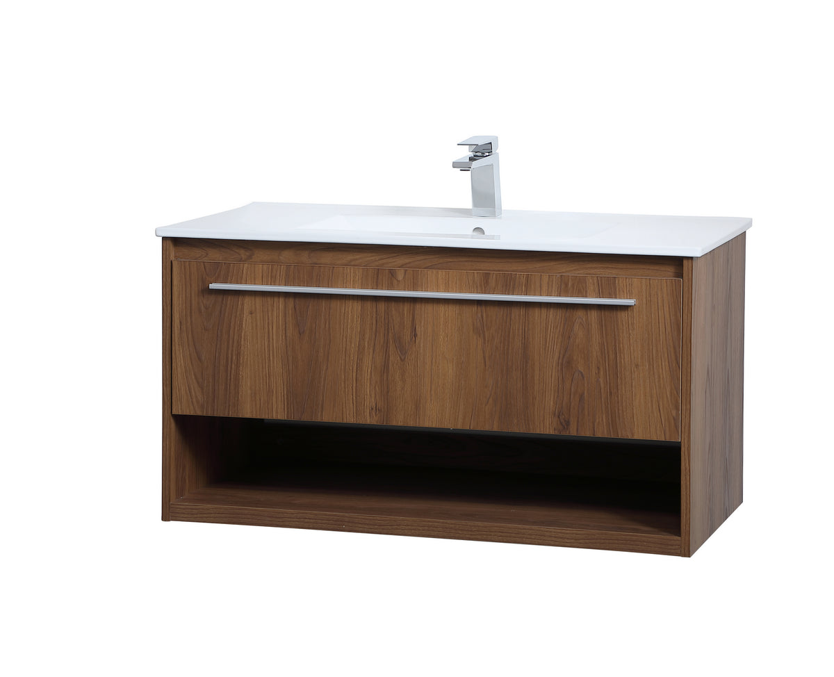 Elegant Lighting - VF43036WB - Single Bathroom Floating Vanity - Kasper - Walnut Brown