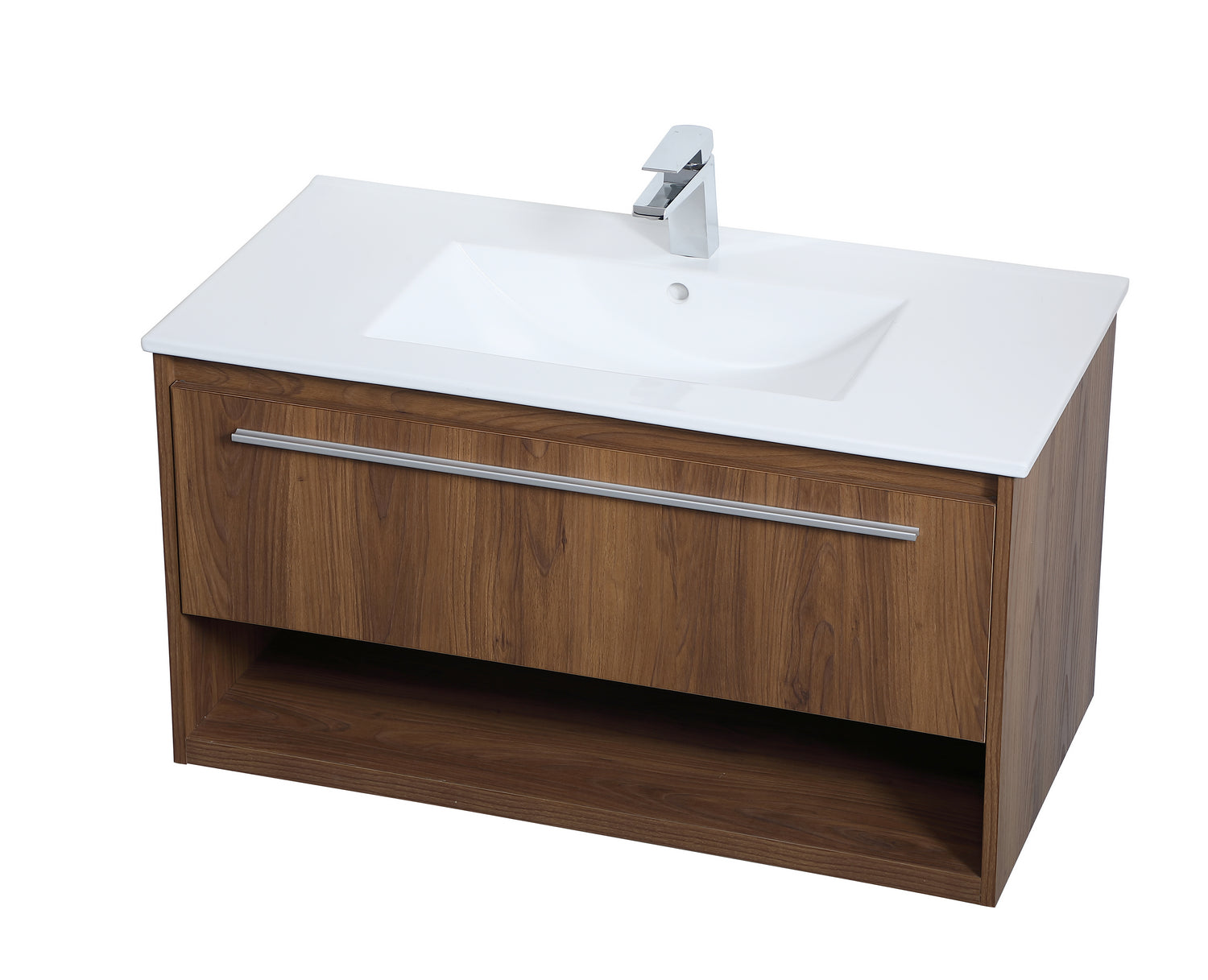 Elegant Lighting - VF43036WB - Single Bathroom Floating Vanity - Kasper - Walnut Brown