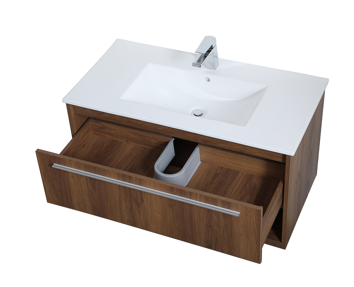 Elegant Lighting - VF43036WB - Single Bathroom Floating Vanity - Kasper - Walnut Brown