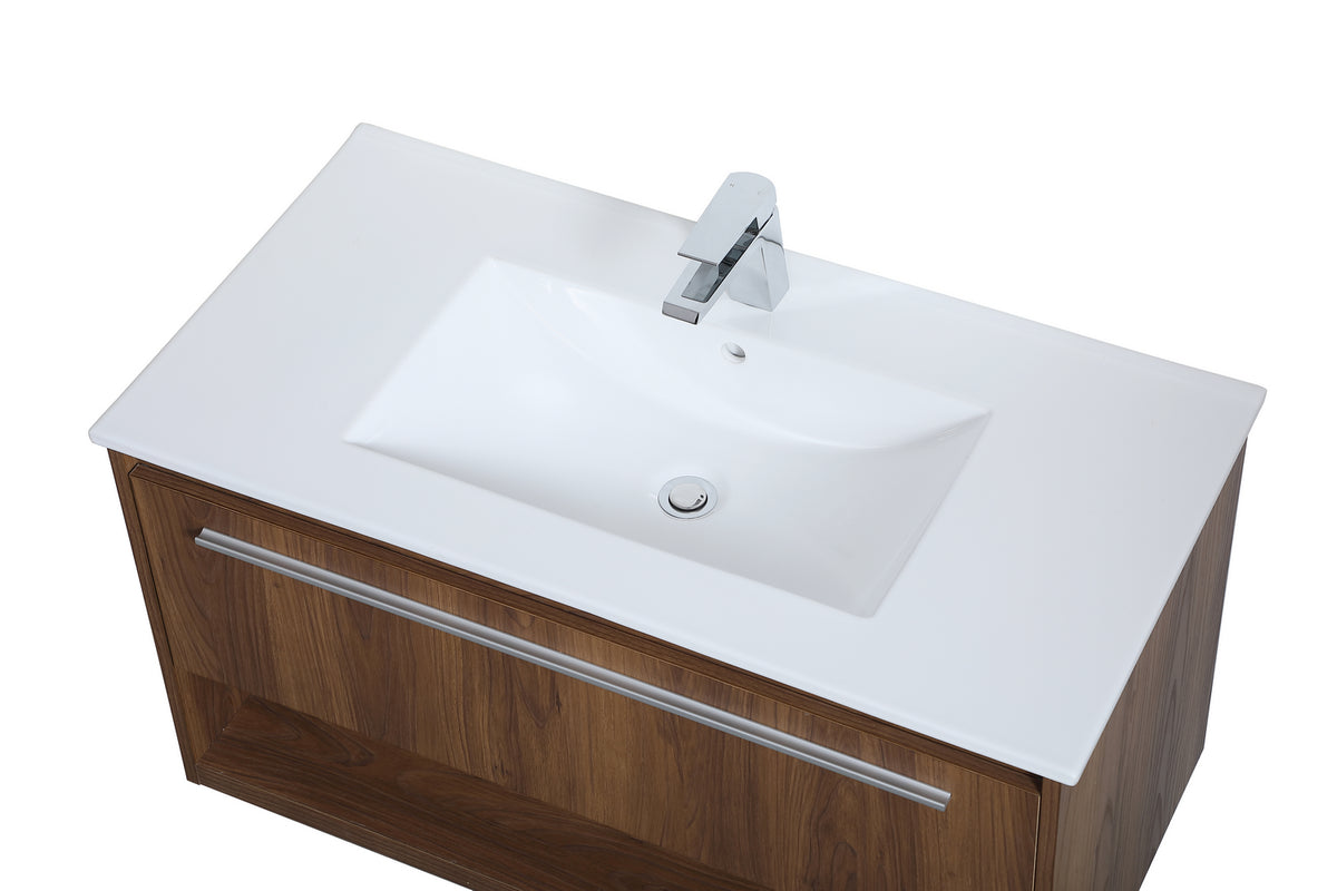 Elegant Lighting - VF43036WB - Single Bathroom Floating Vanity - Kasper - Walnut Brown