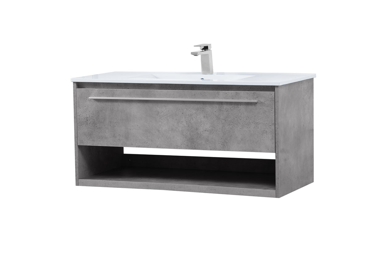 Elegant Lighting - VF43040CG - Single Bathroom Floating Vanity - Kasper - Concrete Grey