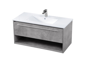 Elegant Lighting - VF43040CG - Single Bathroom Floating Vanity - Kasper - Concrete Grey