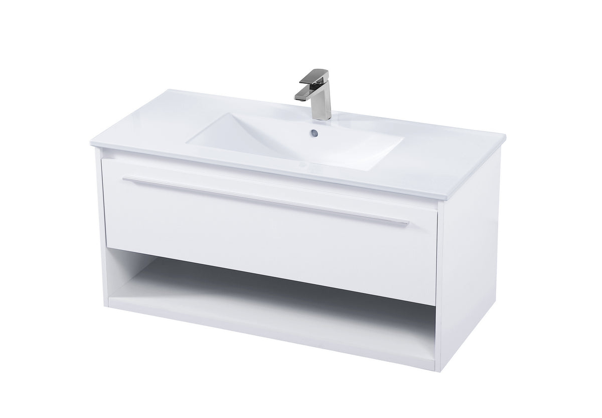 Elegant Lighting - VF43040WH - Single Bathroom Floating Vanity - Kasper - White